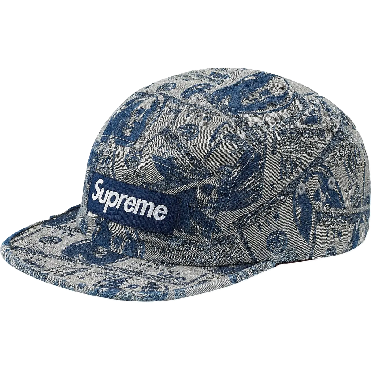 Supreme 100 Dollar Bill Camp Cap - Indigo Supreme