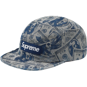 Supreme 100 Dollar Bill Camp Cap - Indigo