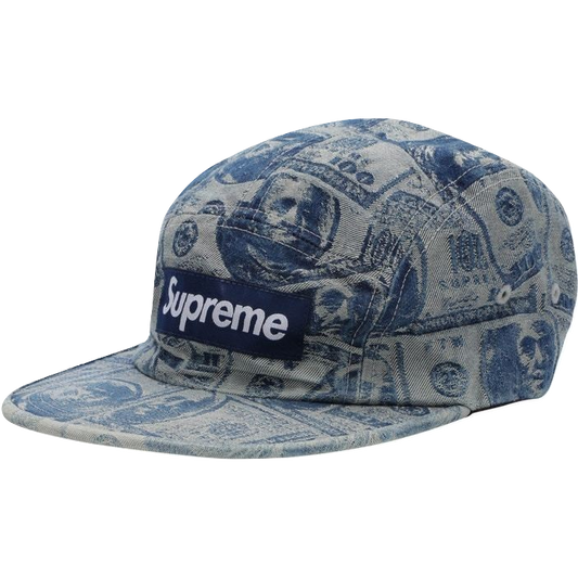 Supreme 100 Dollar Bill Camp Cap - Indigo