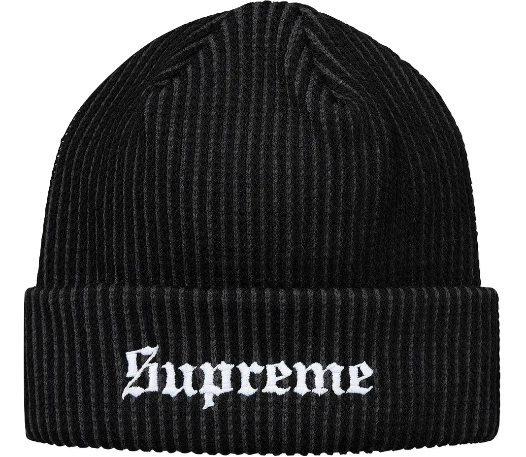 Supreme 2-Tone Rib Beanie - Black Supreme