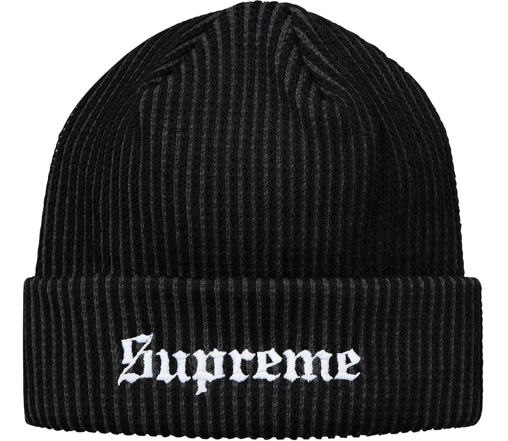 Supreme 2-Tone Rib Beanie - Black