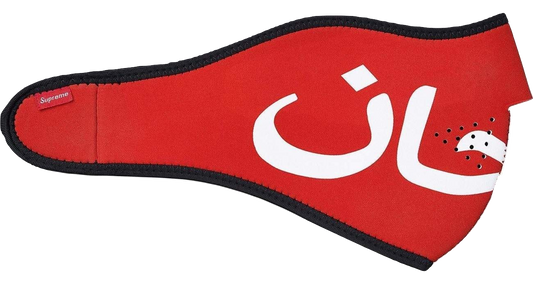 Supreme Arabic Logo Neoprene Face Mask - Red - Used