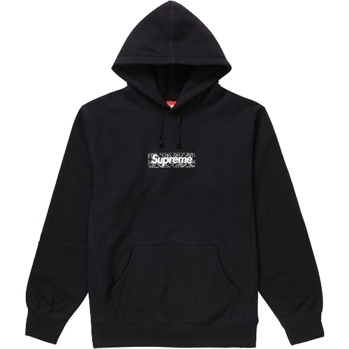 Supreme Bandana Box Logo Hooded Sweatshirt - Black - Used Supreme