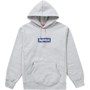 Supreme Bandana Box Logo Hooded Sweatshirt - Heather Grey