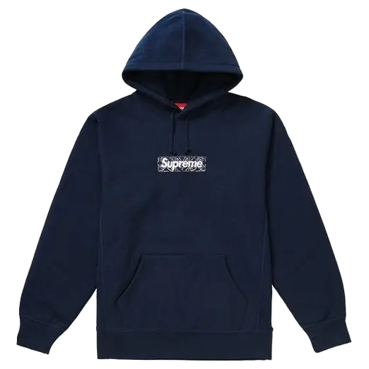 Supreme Bandana Box Logo Hooded Sweatshirt - Navy Supreme
