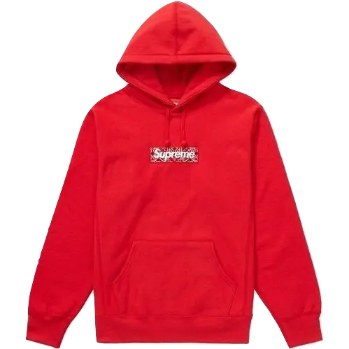 Supreme Bandana Box Logo Hooded Sweatshirt - Red Supreme