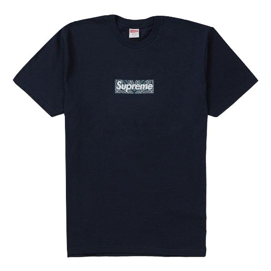 Supreme Bandana Box Logo Tee - Navy - Used Supreme