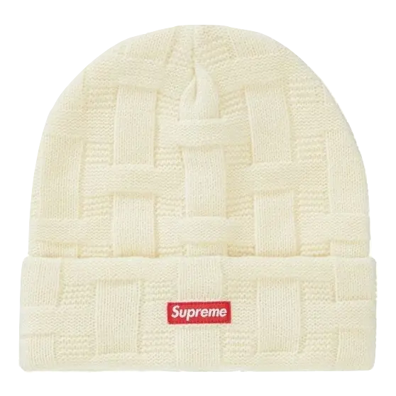 Supreme Basket Weave Beanie - Natural Supreme