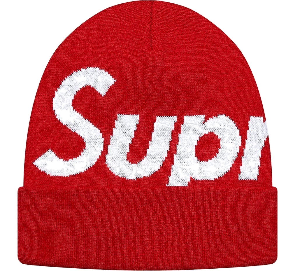 Supreme Big Logo Beanie Red-Consignment