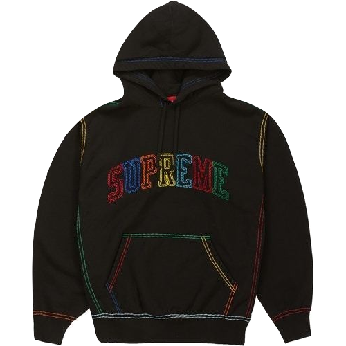 Supreme Big Stitch Pullover Hoodie - Black Supreme