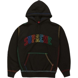 Supreme Big Stitch Pullover Hoodie - Black