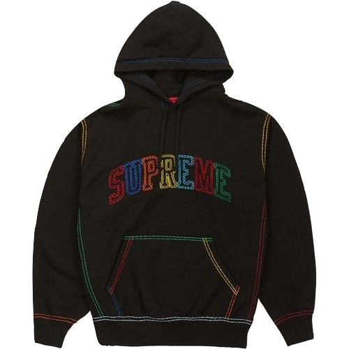 Supreme Big Stitch Pullover Hoodie - Black