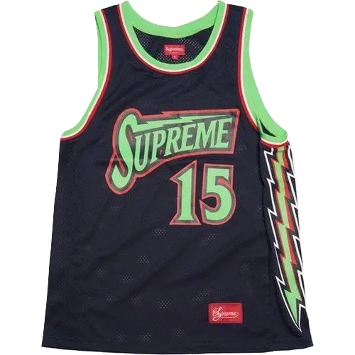 Supreme Bolt Basketball Jersey - Navy - Used Supreme