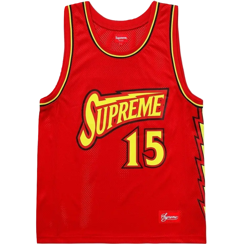 Supreme Bolt Basketball Jersey - Red Supreme