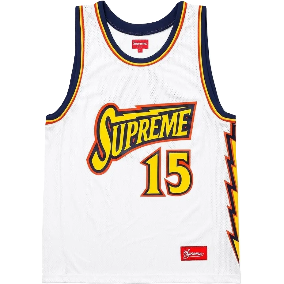 Supreme Bolt Basketball Jersey - White Supreme