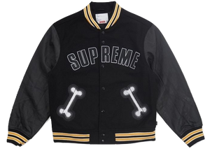 Supreme Bone Varsity Jacket - Black Supreme
