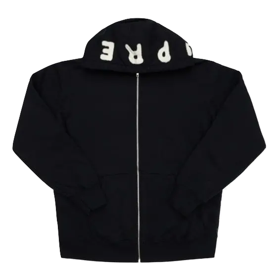 Supreme Bone Zip up Sweatshirt - Black Supreme