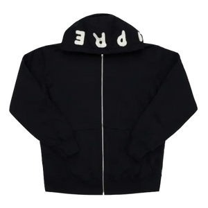 Supreme Bone Zip up Sweatshirt - Black Supreme