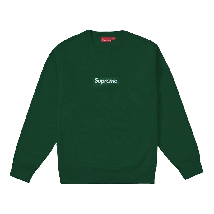 Supreme Box Logo Crewneck FW18 - Dark Green - Used