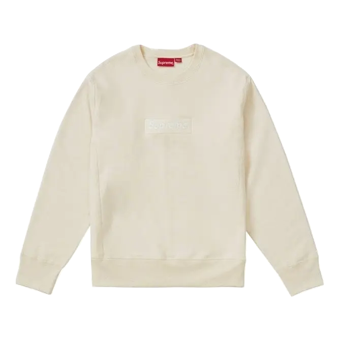 Supreme Box Logo Crewneck (FW18) - Natural Supreme