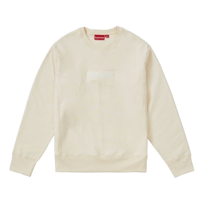 Supreme Box Logo Crewneck FW18 Natural Grails SF