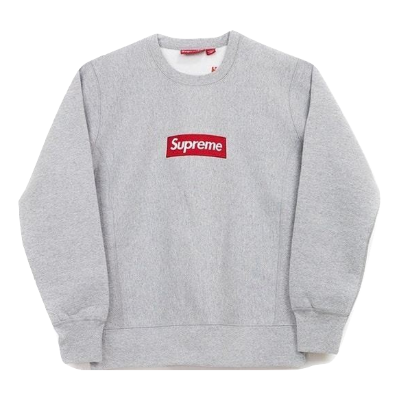 Supreme Box Logo Crewneck FW15 - Heather Grey - Used Supreme