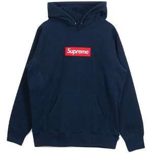 Supreme Box Logo Hooded Sweatshirt FW13 - Navy - Used