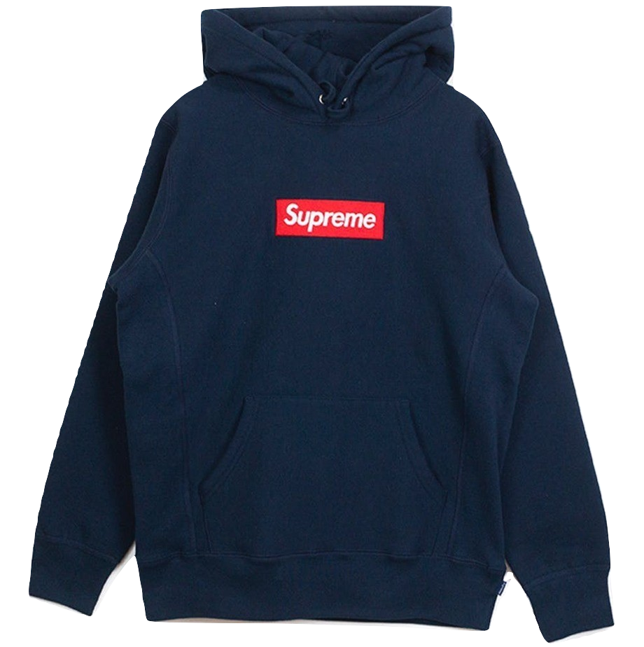 Supreme Box Logo Hooded Sweatshirt FW13 - Navy - Used
