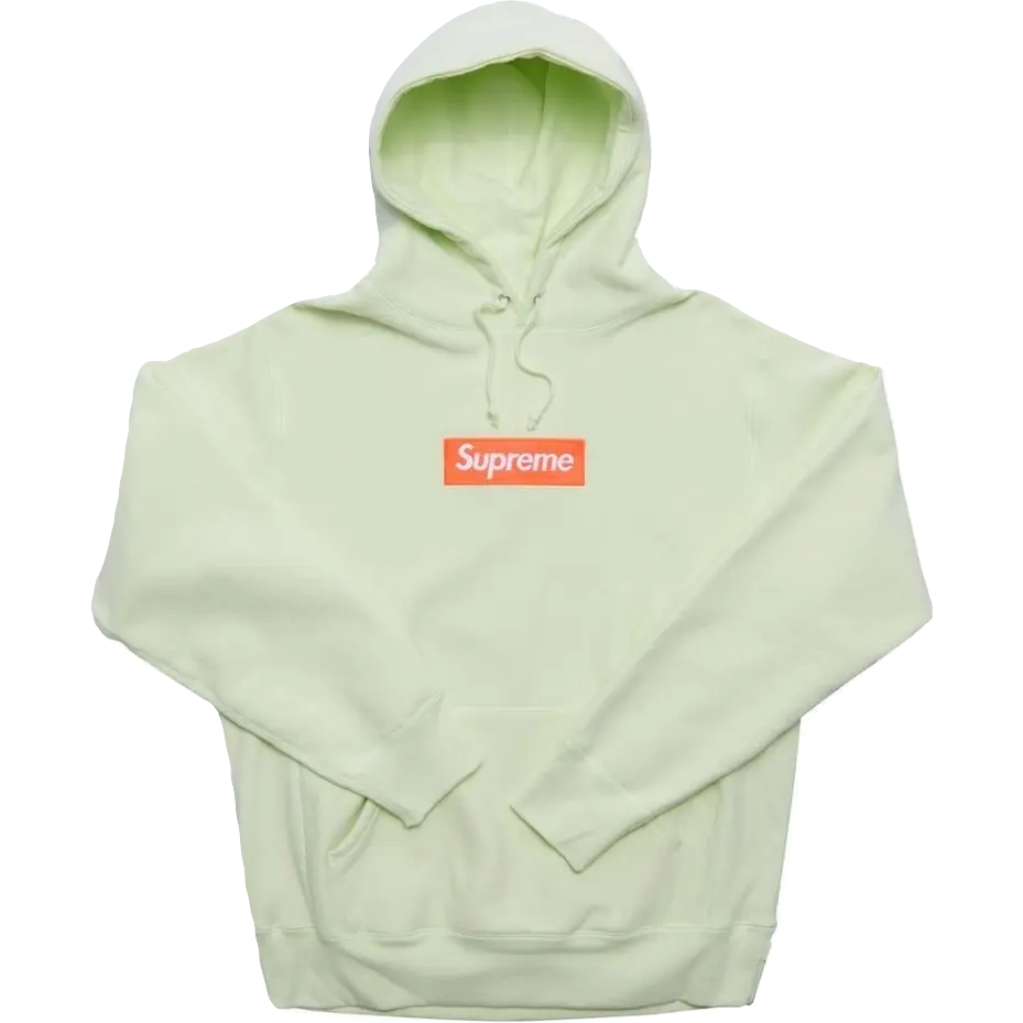 Supreme Box Logo Hooded Sweatshirt FW17 - Pale Lime - Used Supreme
