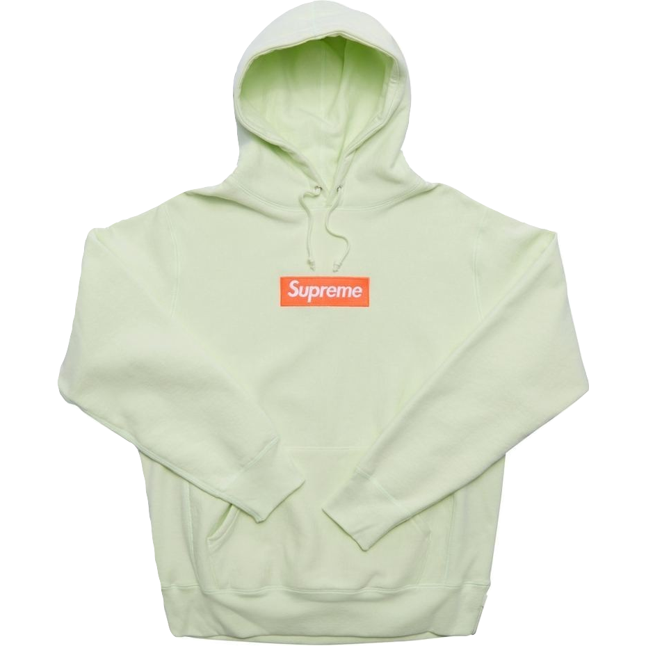 Supreme Box Logo Hooded Sweatshirt FW17 - Pale Lime - Used