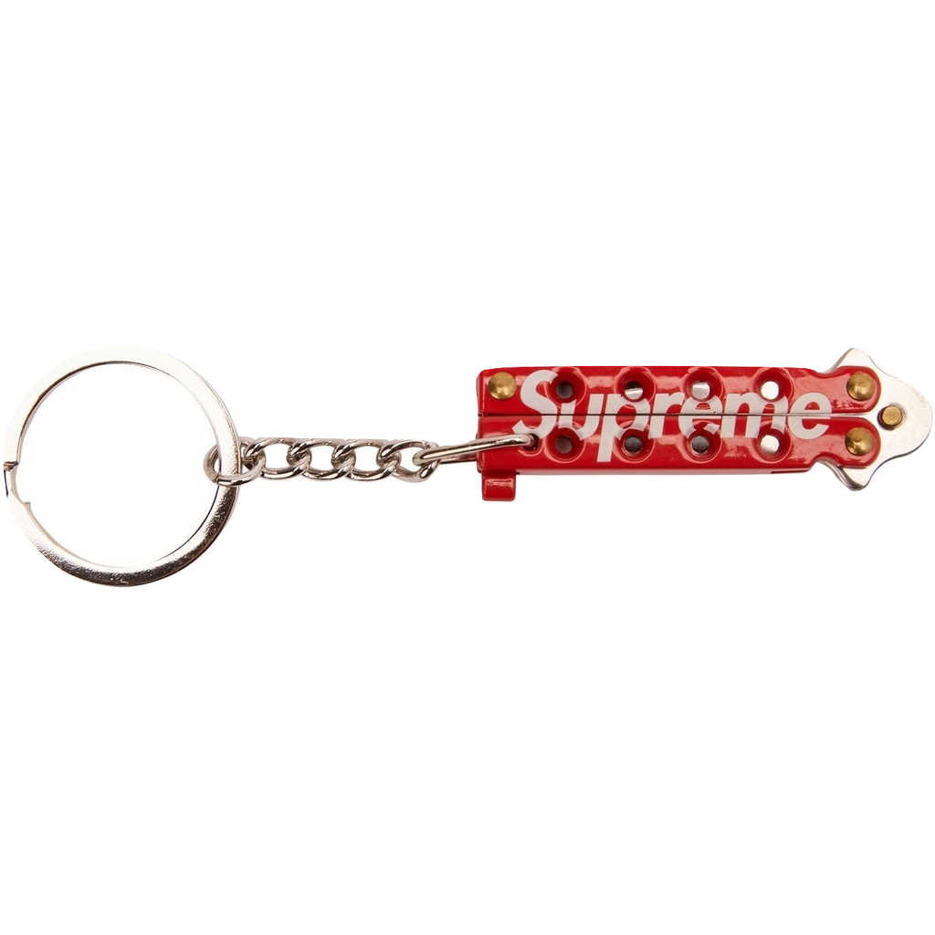 Supreme Butterfly Knife Keychain - Red - Used