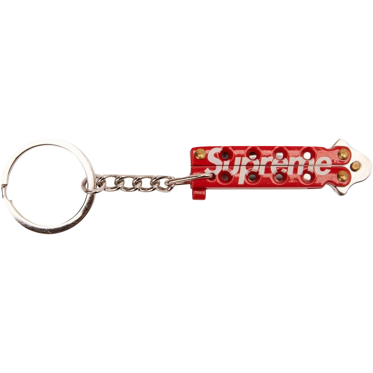 Supreme Butterfly Knife Keychain - Red