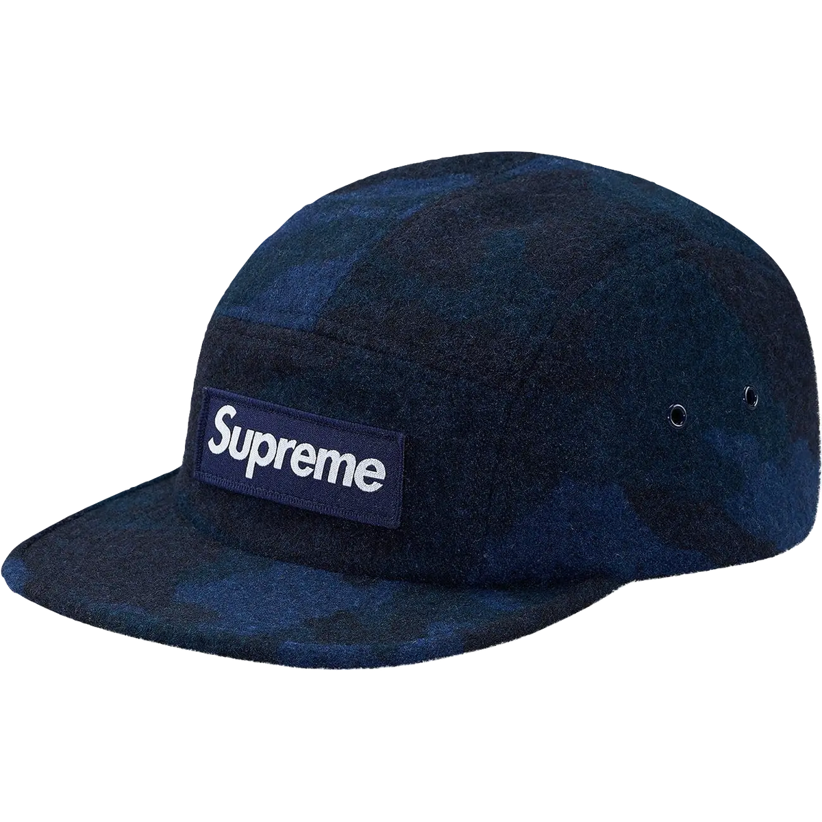 Supreme Camo Wool Camp Cap - Navy Supreme