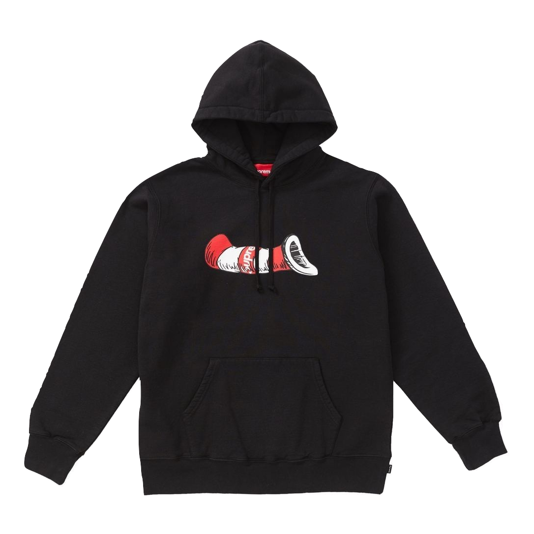 Supreme/Dr.Seuss Cat In The Hat Hooded Sweatshirt - Black - Used Supreme