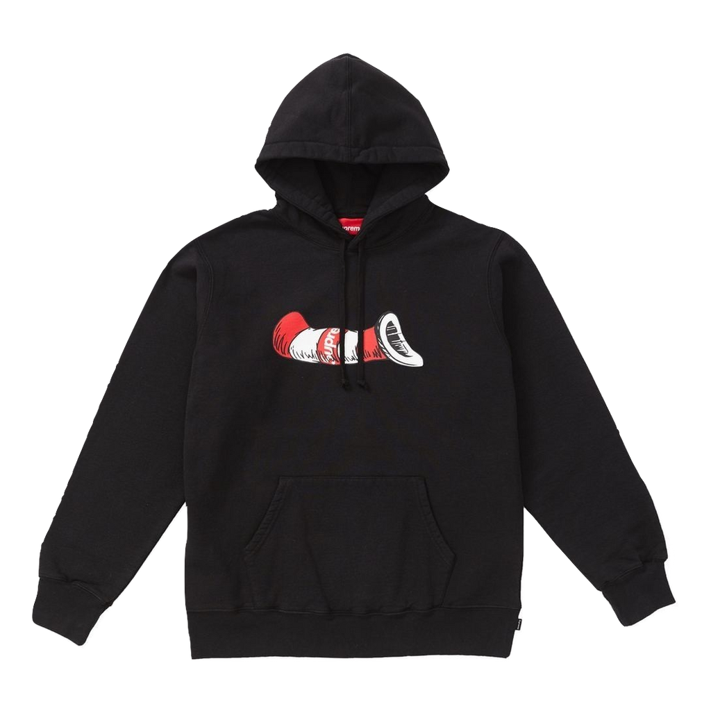 Supreme/Dr.Seuss Cat In The Hat Hooded Sweatshirt - Black - Used