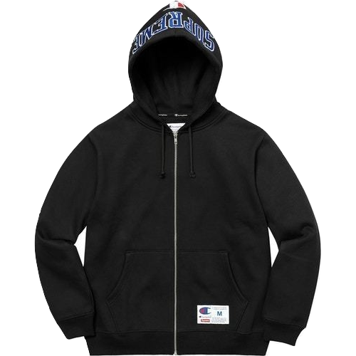 Supreme Champion Arc Logo Zip Up Sweatshirt - Black