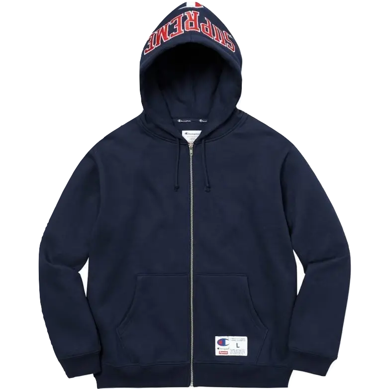 Supreme Championship Arc Logo Zip Up Sweatshirt - Navy Supreme
