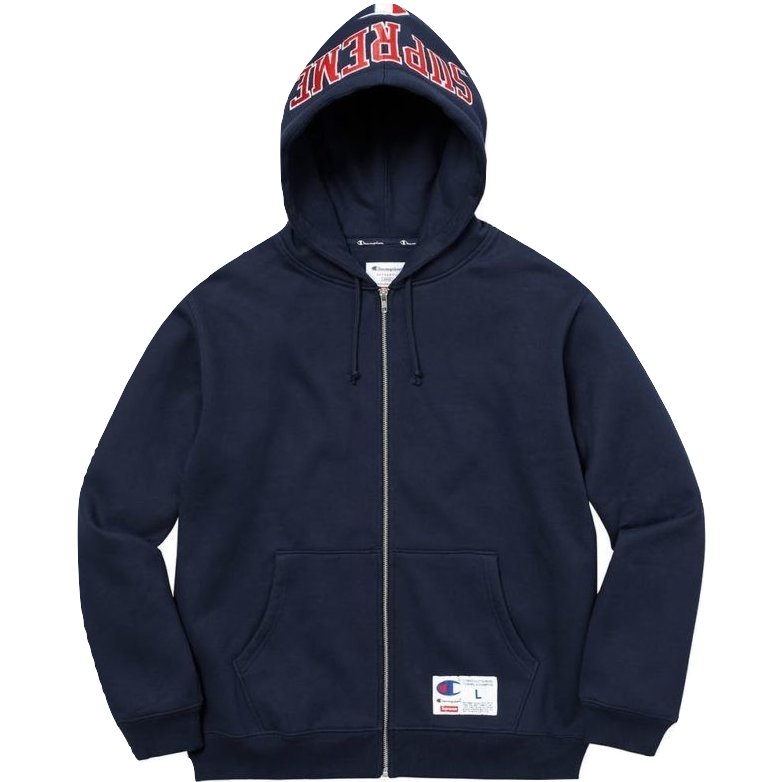 Supreme Championship Arc Logo Zip Up Sweatshirt - Navy - Used