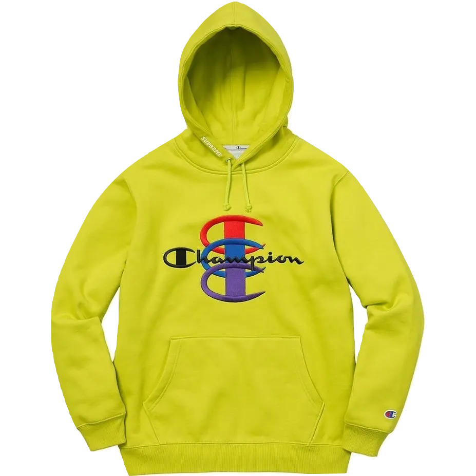 Supreme/Champion Stacked C Hooded Sweatshirt - Bright Green Supreme