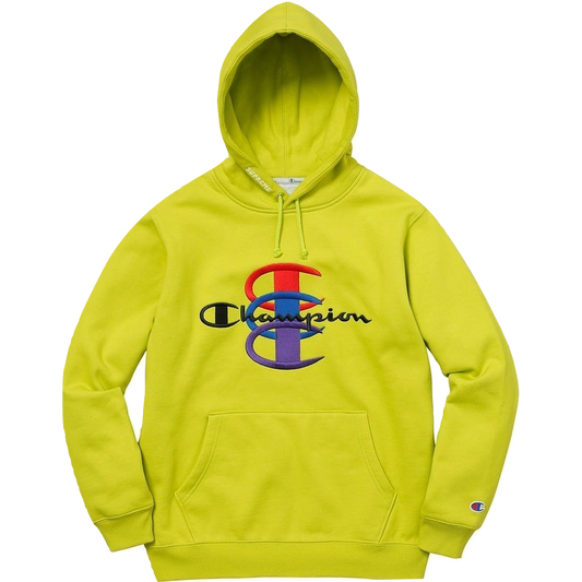 Supreme/Champion Stacked C Hooded Sweatshirt - Bright Green - Used