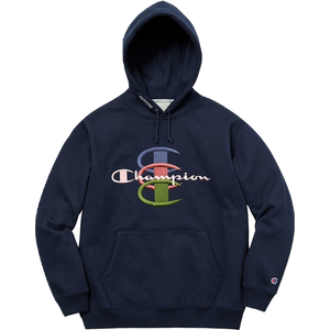 Supreme Champion Stacked C Hooded Sweatshirt - Navy