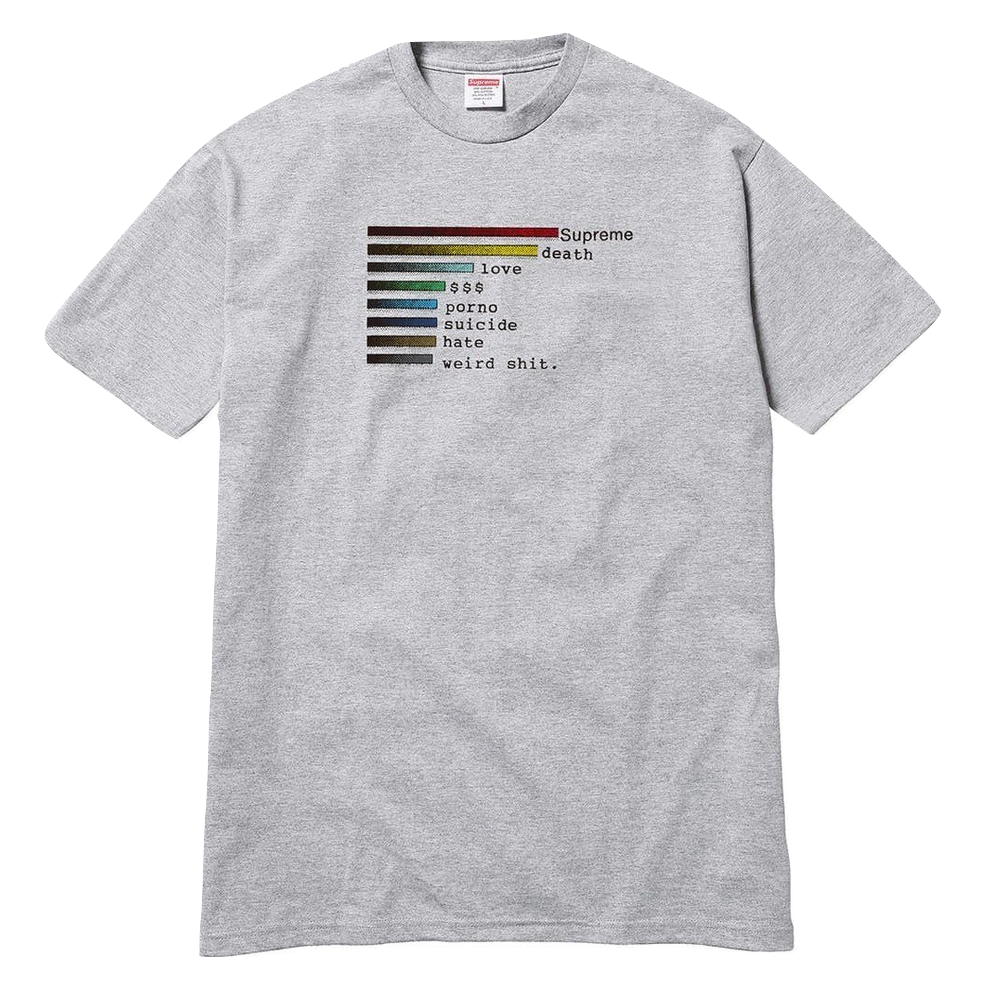 Supreme Chart Tee - Heather Grey