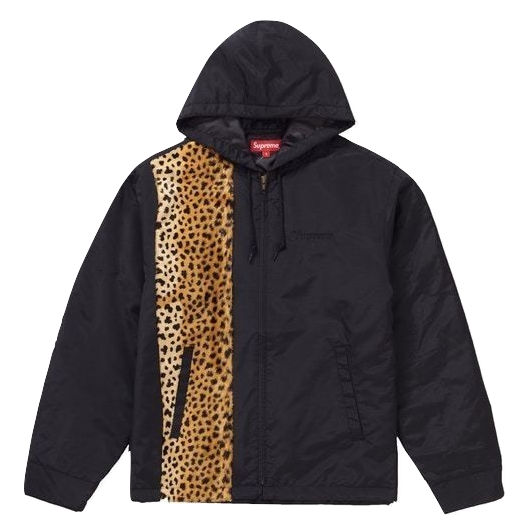 Supreme Cheetah Hooded Station Jacket - Black - Used