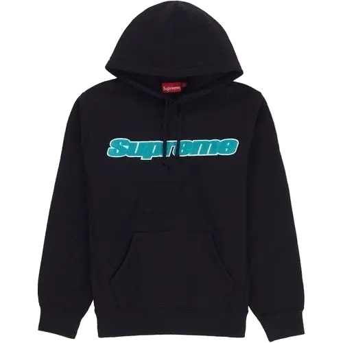 Supreme Chenille Hooded Sweatshirt - Black Supreme