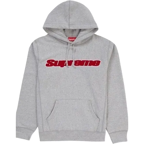 Supreme Chenille Hooded Sweatshirt - Heather Grey Supreme
