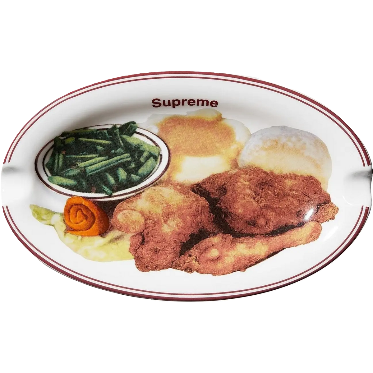 Supreme Chicken Dinner Plate Ashtray - White Supreme