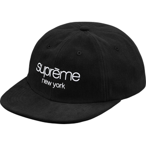 Supreme Classic Logo 6-Panel Hat Black