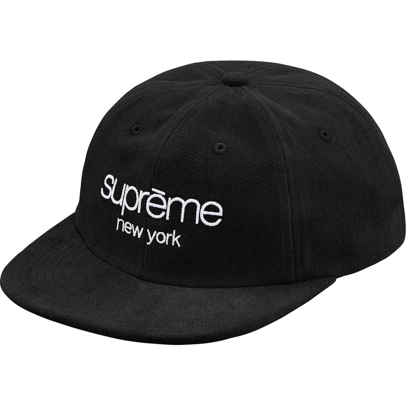 Supreme Classic Logo 6-Panel Hat Black