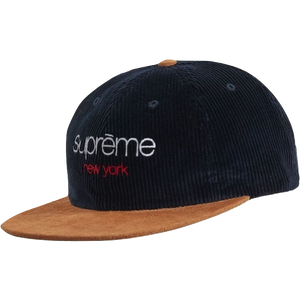 Supreme Classic Logo Corduroy 6-Panel - Navy