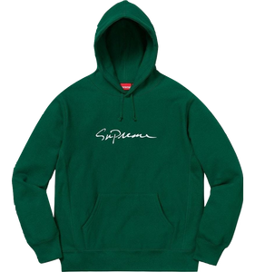Supreme Classic Script Hooded Sweatshirt - Dark Green